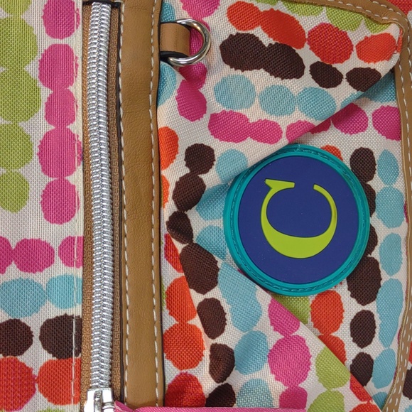 Lily Bloom Multi-Color Polka Dot Crossbody Purse Karma Bloom Fabric Initial "C" - Picture 15 of 15